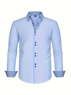 Vincent - Men's Lightweight Button-Down Shirt with Contrast Details