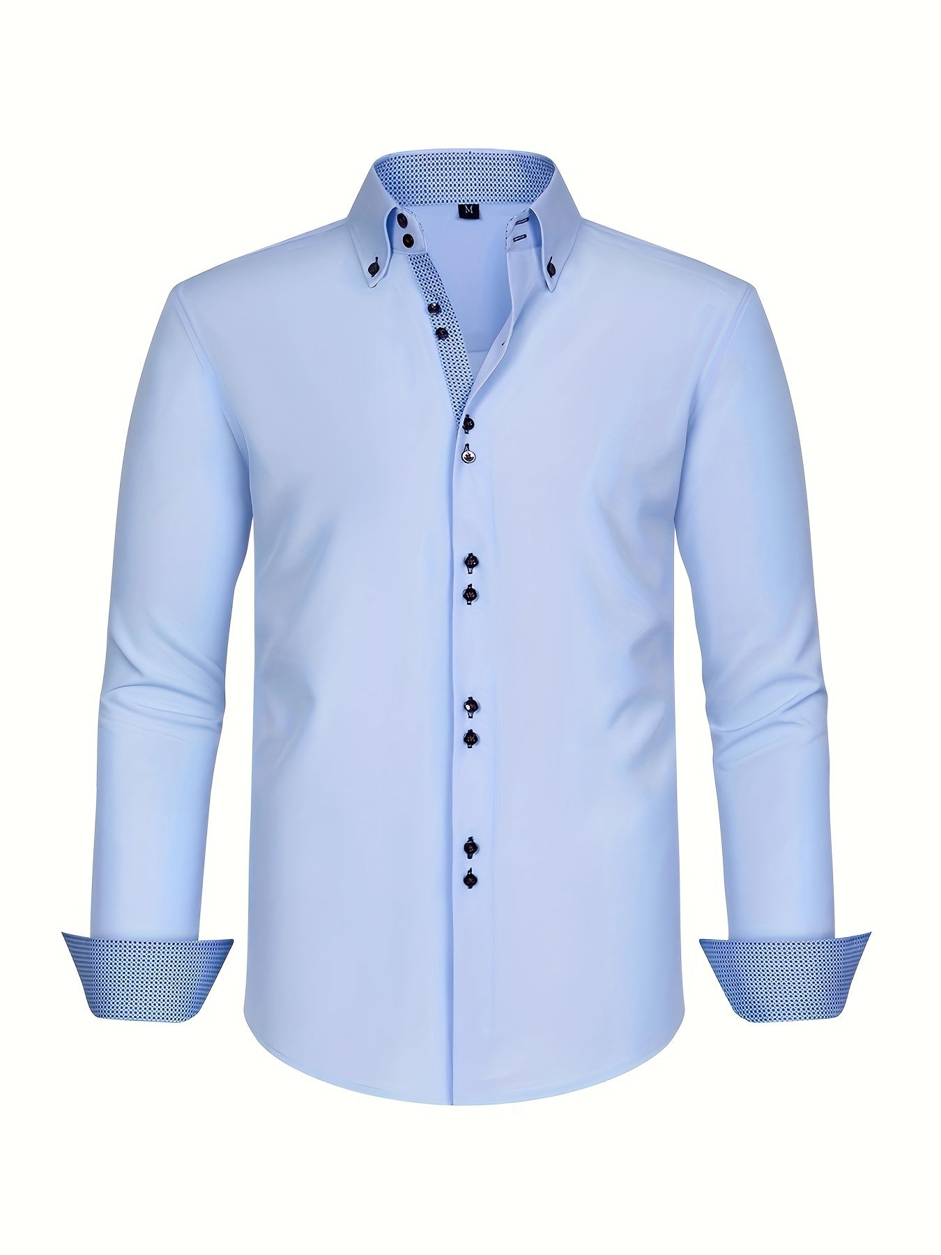 Vincent - Men's Lightweight Button-Down Shirt with Contrast Details