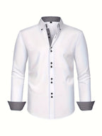 Vincent - Men's Lightweight Button-Down Shirt with Contrast Details