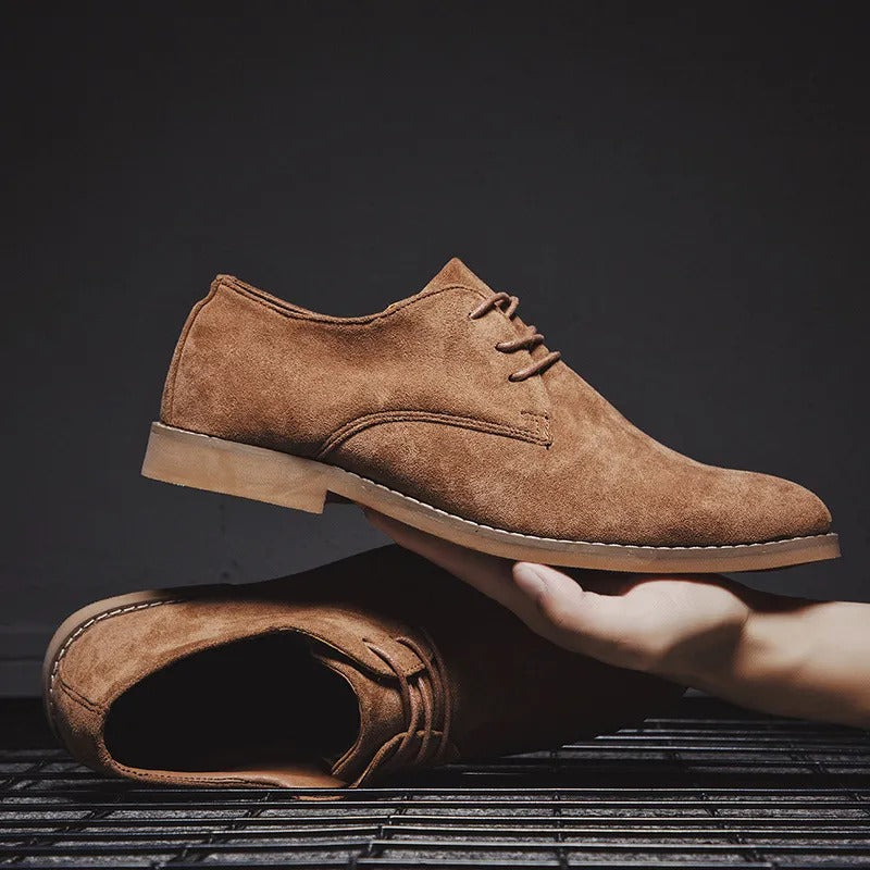 Vincenzo - Men's Suede Oxford Lace-Up Shoes