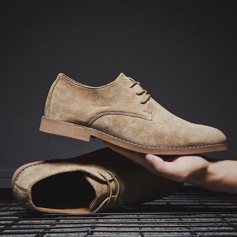Vincenzo - Men's Suede Oxford Lace-Up Shoes