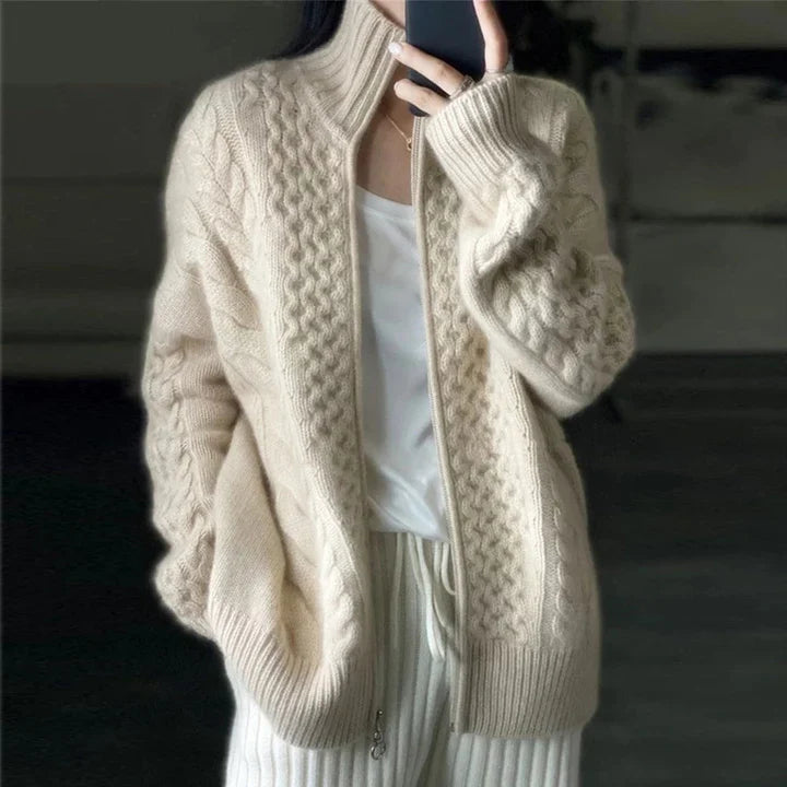 Violetta - Women's Cable-Knit Cardigan