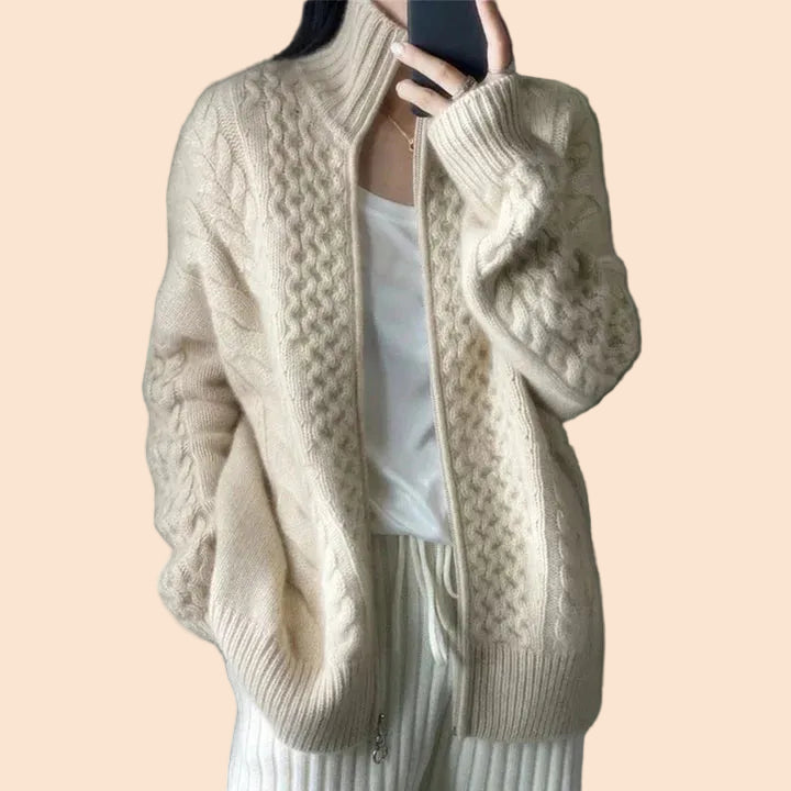 Violetta - Women's Cable-Knit Cardigan