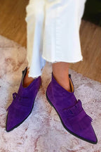 Violetta - Women's Suede Fringe Ankle Boots with Pointed Toe
