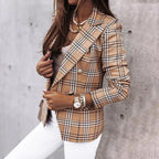 Vivienne - Women's Plaid Blazer with Thermal Lining