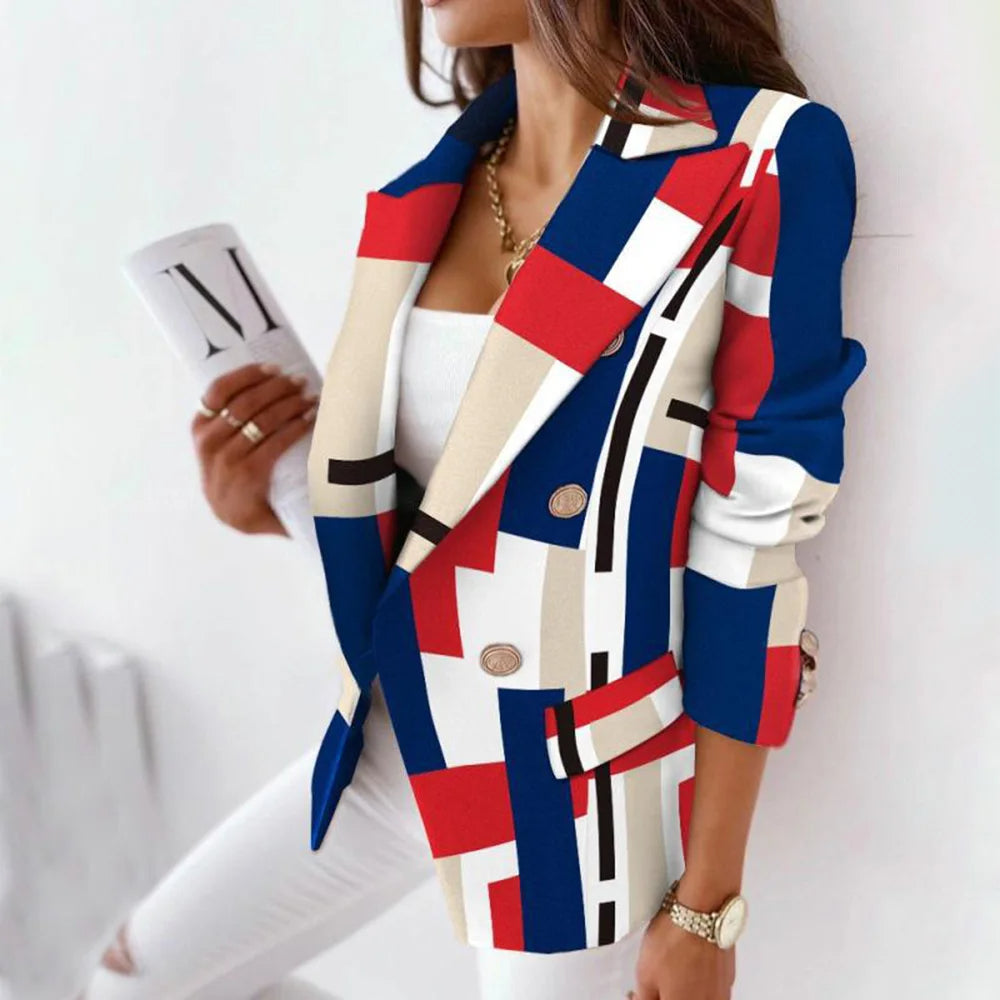Vivienne - Women's Plaid Blazer with Thermal Lining